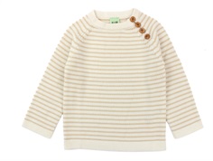 FUB sweater ecru/hay merinould striber